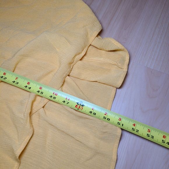 FOREVER 21 Yellow Gold Ruffle Tie-Back Midi Dress Womens Size Large - Picture 6 of 9